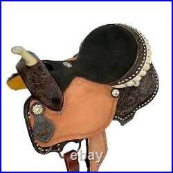 Jackpot Barrel Style Saddle SET Floral & 4 of A Kind Tooling Full QHB 15 NEW