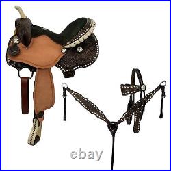 Jackpot Barrel Style Saddle SET Floral & 4 of A Kind Tooling Full QHB 15 NEW