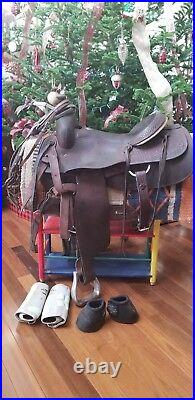 Jay Novacek Long Horn Cowboy Cutter Saddle 16.5
