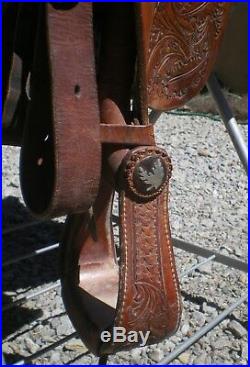 Jim Taylor Reining Western Saddle 15 inch with custom conchos FREE SHIPPING