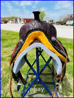 Kids-Adult Pleasure Treeless Horse Western Saddle beads 12 to 16 Free Shipping