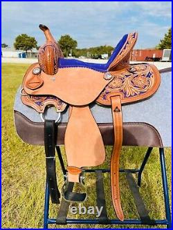 Kids-Adults Western Horse Barrel Saddle, Floral Design 10 to 16 Free Shipping