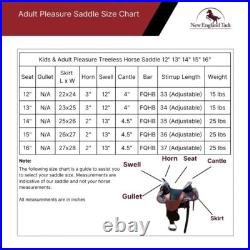 Kids-Adults Western Pleasure Treeless Horse Saddle With beads 12 to 16