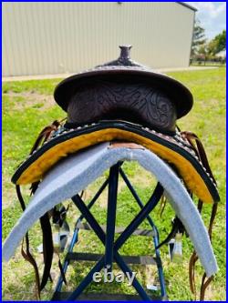 Kids-Adults Western Pleasure Treeless Horse Saddle With beads 12 to 16