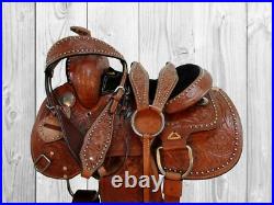 Kids Pony Saddle Western Pleasure Trail Floral Tooled Leather Used Tack 10 12 13