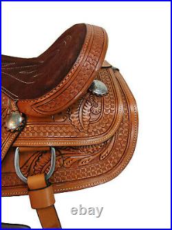 Kids Roping Youth Show Saddle Pleasure 12 13 14 Floral Tooled Leather Tack Set