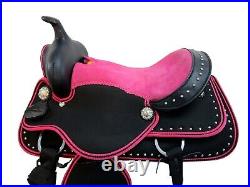 Kids Trail Saddle 12 13 14 Western Pleasure Horse Pink Suede Seat Youth Tack