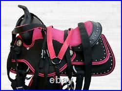 Kids Trail Saddle 12 13 14 Western Pleasure Horse Pink Suede Seat Youth Tack