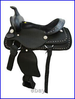 Kids Trail Saddle Western Horse Pleasure Synthetic Barrel Youth Tack 12 13 14