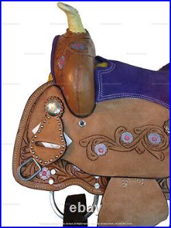 Kids Trail Saddle Western Horse Youth Child Barrel Pleasure Tack Set 10 12 13