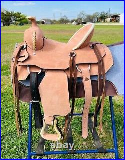 Kids-Youth Western Saddle Horse Ranch Child Saddle with Brown Laces 12 to 13