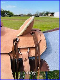 Kids-Youth Western Saddle Horse Ranch Child Saddle with Brown Laces 12 to 13