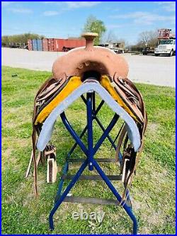 Kids-Youth Western Saddle Horse Ranch Child Saddle with Brown Laces 12 to 13