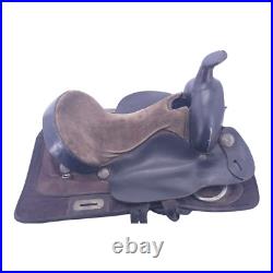 King Black Brown Leather Trail Barrel Racing Saddle For Horse