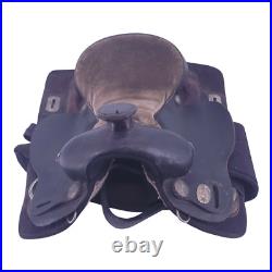 King Black Brown Leather Trail Barrel Racing Saddle For Horse