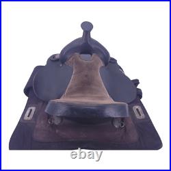 King Black Brown Leather Trail Barrel Racing Saddle For Horse