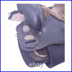 King Black Brown Leather Trail Barrel Racing Saddle For Horse