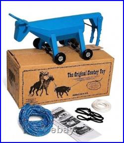 LAST ROLLY the Wheeled Original Cowboy Toy ROLL-A-ROPER ROOSTER CROWS LARIATS