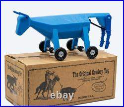 LAST ROLLY the Wheeled Original Cowboy Toy ROLL-A-ROPER ROOSTER CROWS LARIATS