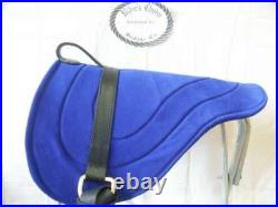 LEATHER BAREBACK ADULT SADDLE PAD by RIDERS CHOICE BLUE