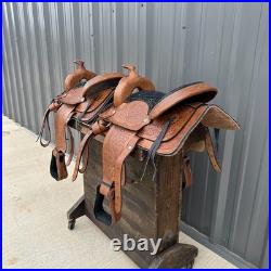 LOT OF 2 Pony Saddles 12 Kids Western Saddle Leather Horse Tack Set Bundle
