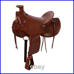 Laramie Wade Style Western Saddle Basket Tooling Full QH Bars 16 NEW