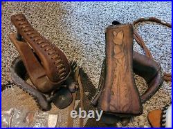 Large Western tack lot- saddle fittings- off billets, tie straps, stirrups- more