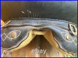Leather Australian saddle, no horn, used, see pics for condition/size