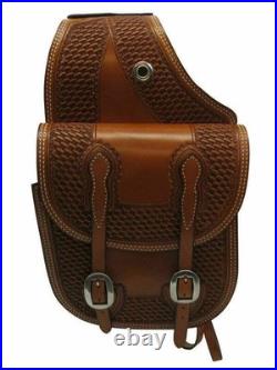 Leather Horse Saddle Bag Western Saddle Pouch Equestrian Riding Gear Brown Tool