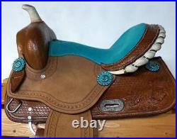 Leather Horse Saddle Barrel Racing Western Riding Equestrian Trail Tack 12-18 in