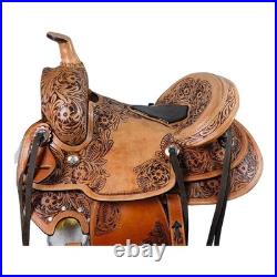 Leather Wade Tree A Fork Horse Saddle Western Ranch Roping Roper Work Trail Tack
