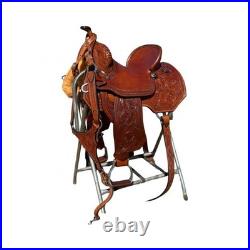 Leather Western Barrel Horse Saddle Racing Premium Trail Equestrian Tack 12-18