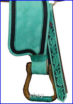 Leather Western Barrel Horse tack Saddle with set All Size With Free Shipping