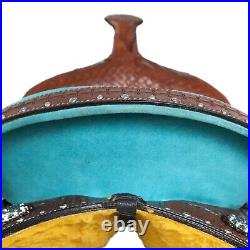 Leather Western Barrel Racing Horse Saddle Premium Quality Tack Set Size 14-18