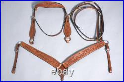 Leather Western Barrel Racing Horse Saddle Premium Quality Tack Set Size 14-18
