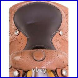 Leather Western Barrel Racing Horse Saddle Premium Quality Tack Set Size 14-18