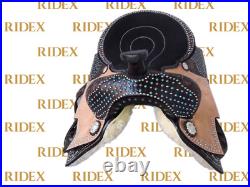 Leather Western Barrel Racing Style Eye Catching Saddle With Tack Set For Horse