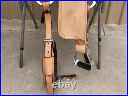 Leather Western Barrel Racing Trail Horse Tack Saddle With Girth in All Sizes