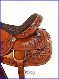 USED FLORAL WAFFLE BREAST COLLAR TACK HORSE HARNESS SADDLE HEAVY DUTY TOOLED