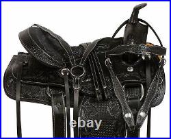 Leather Western Pleasure Barrel Trail Horse Tack Saddle With Set Size 10 to 19