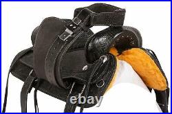 Leather Western Pleasure Barrel Trail Horse Tack Saddle With Set Size 10 to 19