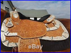 Light Oil Dale Chavez Show Saddle Loaded with Silver, Stunning Tooling, FQHB