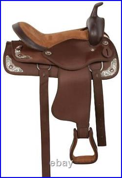 Light Weight Western Horse Saddle Trail Barrel Show Brown Horse Tack 16 17 18 in