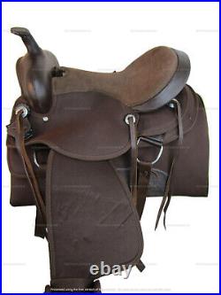 Light Weight Western Saddle Synthetic Brown Trail Pleasure Barrel Tack 15 16 17
