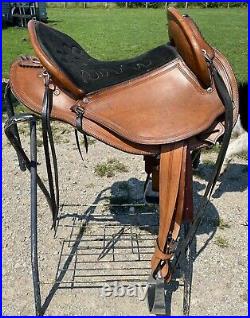 Lightly used 15 brown leather hornless gaited trail / endurance saddle