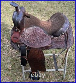 Lightweight Tex Tan Hereford Saddle 15 Western Show Trail Pleasure Leather VGC