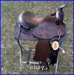 Lightweight Tex Tan Hereford Saddle 15 Western Show Trail Pleasure Leather VGC