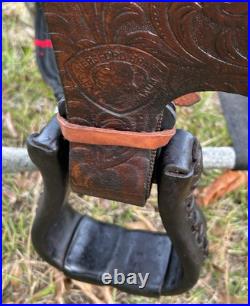 Lightweight Tex Tan Hereford Saddle 15 Western Show Trail Pleasure Leather VGC