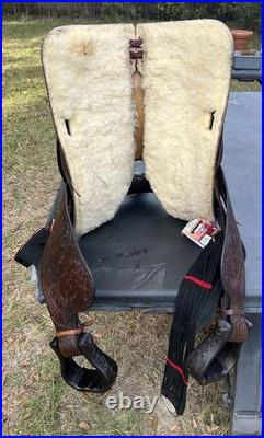 Lightweight Tex Tan Hereford Saddle 15 Western Show Trail Pleasure Leather VGC