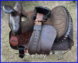 Lightweight Tex Tan Hereford Saddle 15 Western Show Trail Pleasure Leather VGC